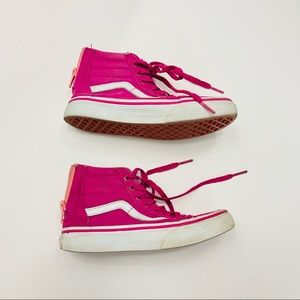 Vans Kids Hightops- Pink w/ white stripe